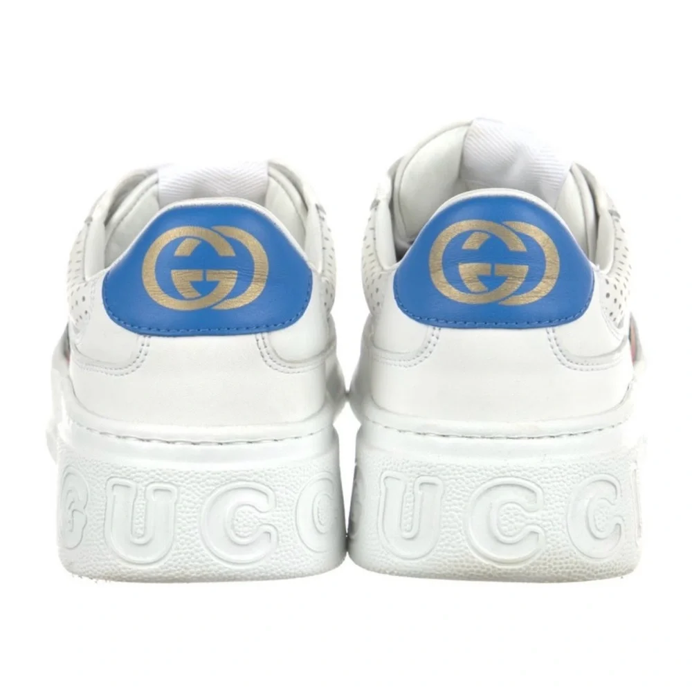 Gucci Web Accent Leather Sneakers - Picture 4 of 6